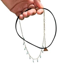 Anthropologie Serefina Black & Turquoise Stone Choker